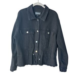 Indigo Saints Black Denim Jacket Size L
